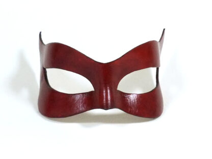 Red leather cat mask front view