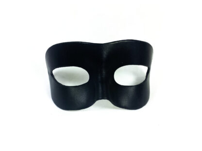 Black leather domino mask front view