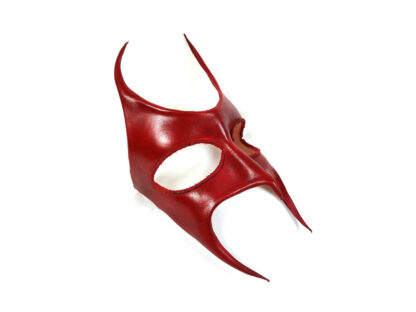 Red Leather Devil Mask side view